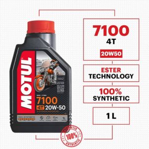 MOTUL 7100 20W-50 4T Engine Oil Fully Synthetic For Motorcycle 1Liter