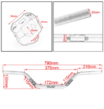 Motorcycle Universal Protaper EVO Aluminum Alloy Handlebar 28mm Fat Bat with Pair Clamps 28mm