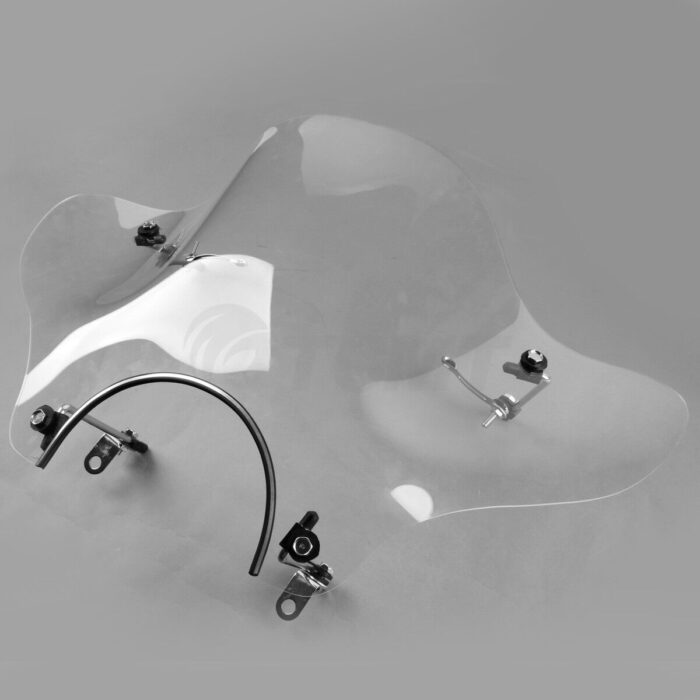 Universal Motorcycle Big Windshield Black - Transparent