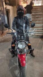 Universal Motorcycle Big Windshield Black - Transparent
