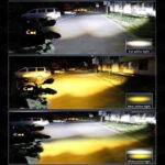 Motorcycle HJG 4 Lens SMD Spotlight Headlight 9D Lens Yellow - White Beam Fog Lights Jeep 2 Pcs