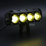 Motorcycle HJG 4 Lens SMD Spotlight Headlight 9D Lens Yellow - White Beam Fog Lights Jeep 2 Pcs