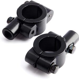 2 pcs Handlebar Mirror Mount Clamps,Black Universal Motorcycle Handlebar Mirror Mount 10mm 78 Aluminum Clamp for Motorcycle Dirt Bike ATV