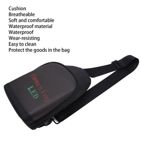 Adjustable Sling Backpack Sling Bag Side Bag USB Power Supply 10.5in LED Display LCD