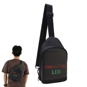 Adjustable Sling Backpack Sling Bag Side Bag USB Power Supply 10.5in LED Display LCD