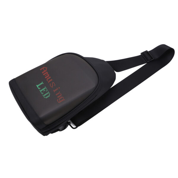 Adjustable Sling Backpack Sling Bag Side Bag USB Power Supply 10.5in LED Display LCD