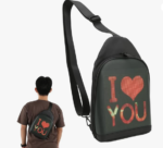 Adjustable Sling Backpack Sling Bag Side Bag USB Power Supply 10.5in LED Display LCD