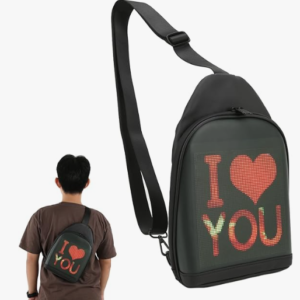 Adjustable Sling Backpack Sling Bag Side Bag USB Power Supply 10.5in LED Display LCD