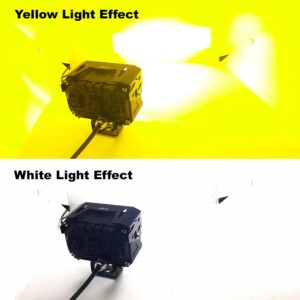 HJG 120W 6-LED Yellow White Fog Light With 2 Color Mode Versatile Spot Driving Lamps for Cars, Trucks, Bikes, and Motorcycle
