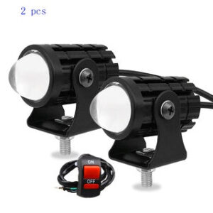Mini Driving Fog Lights, Motorcycle Auxiliary Spot Lights High Low Beam White Yellow With Free Switch
