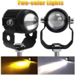 Mini Driving Fog Lights With Fan T2 Upgraded Model Motorcycle Auxiliary Spot Lights High Low Beam White Yellow 2 Pcs Set