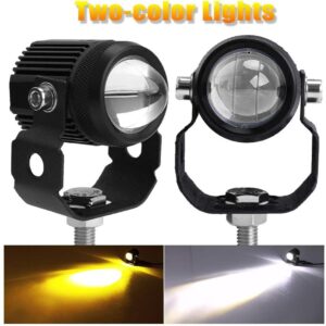 Mini Driving Fog Lights With Fan T2 Upgraded Model Motorcycle Auxiliary Spot Lights High Low Beam White Yellow 2 Pcs Set