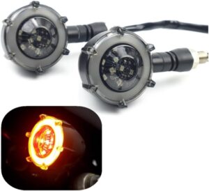 Motorcycle Universal Round Shape Bike Indicators With DRL Light 2 Pcs Set