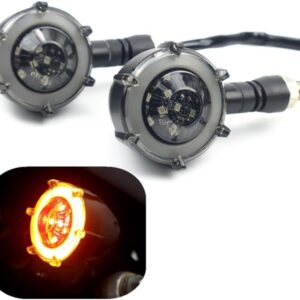 Motorcycle Universal Round Shape Bike Indicators With DRL Light 2 Pcs Set