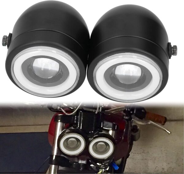 Universal Dual Motorcycle Headlight for Cafe Racer Retro With DRL Twins Headlight High Low Beam Lamp Turn Signal Dual Headlamp