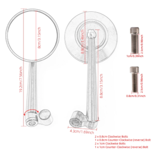 Universal Motorcycle Side View Rear Round CNC Mirrors Adjustable