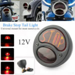 Vintage Black STOP Brake Tail Light Fit For Cafe Racer Harley Bobber Chopper Sportster XLH