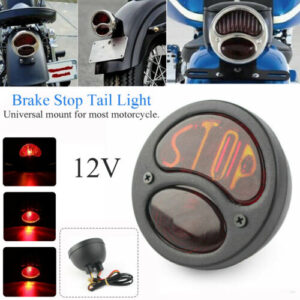 Vintage Black STOP Brake Tail Light Fit For Cafe Racer Harley Bobber Chopper Sportster XLH