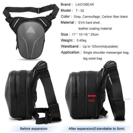 Laicobear Men Women Waist Pack Outdoor Hiking Motorcycle Drop Leg Bag Thigh Bag