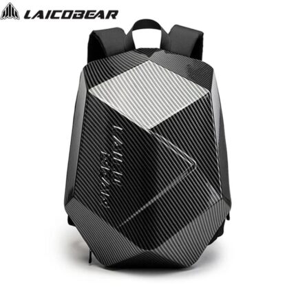 Motorcycle Helmet Bag LAICOBEAR New Design Carbon Fiber Laico Bear - Pure Black Motorbike Large-capacity Luggage Water-resistant Backpack