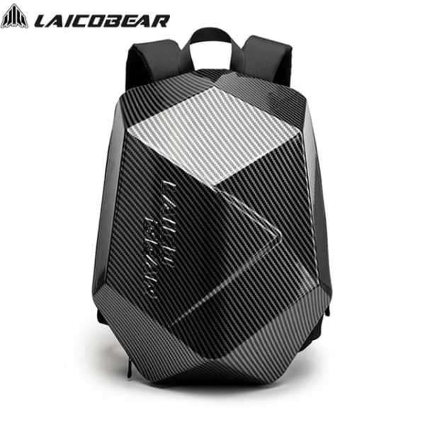 Motorcycle Helmet Bag LAICOBEAR New Design Carbon Fiber Laico Bear - Pure Black Motorbike Large-capacity Luggage Water-resistant Backpack