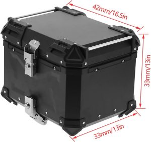 Universal Motorcycle Adventure Aluminum Top Box Black 45L Case Tail Box Luggage Fit 
