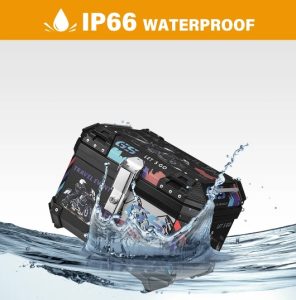 Universal Motorcycle GS Adventure ABS Plastic Back Top Box 45L Black Graphics Case Tail Box Luggage Fit
