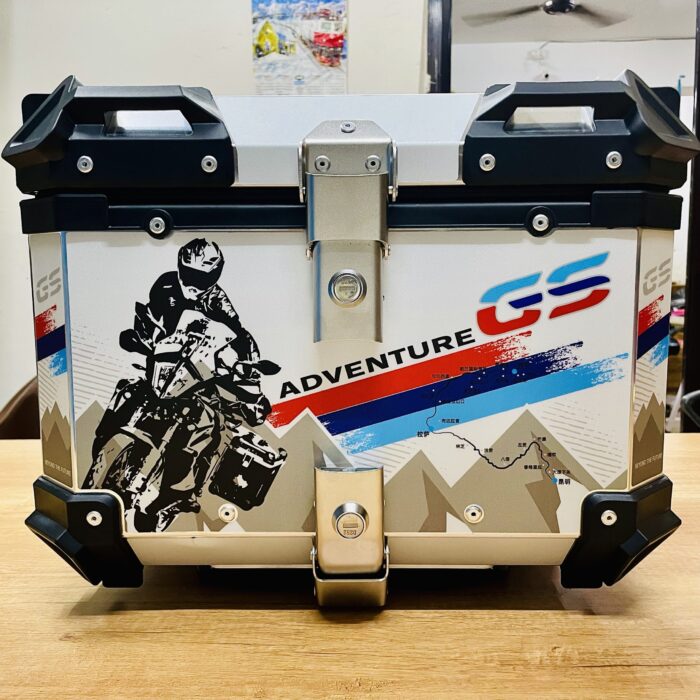 Universal Motorcycle GS Adventure Aluminum Top Box 45L - 55L Graphics Case Tail Box Luggage Fit