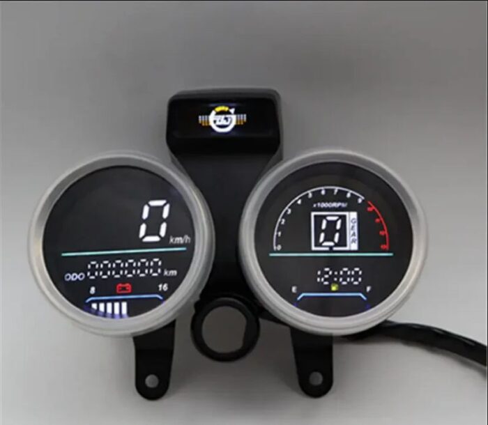 Motorcycle Digital Dual Point Speedometer Odometer For Suzuki GS150 Honda CG125 CD70 LED Digital RPM USB Phone Charge Waterproof Moto Gauge Dash Instrument With Bracket