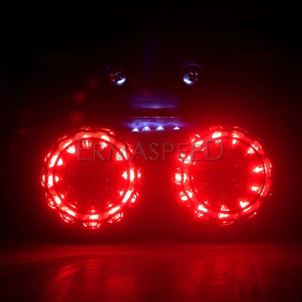 Motorcycle Dual Back Tail Light Running Lamp Brake Stop and Start Signal Light with License Plate Bracket for Motorcycle Street Bike