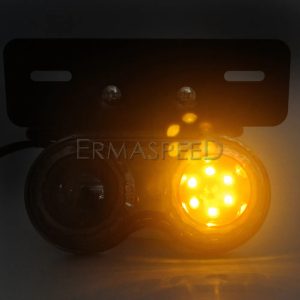 Motorcycle Dual Back Tail Light Running Lamp Brake Stop and Start Signal Light with License Plate Bracket for Motorcycle Street Bike