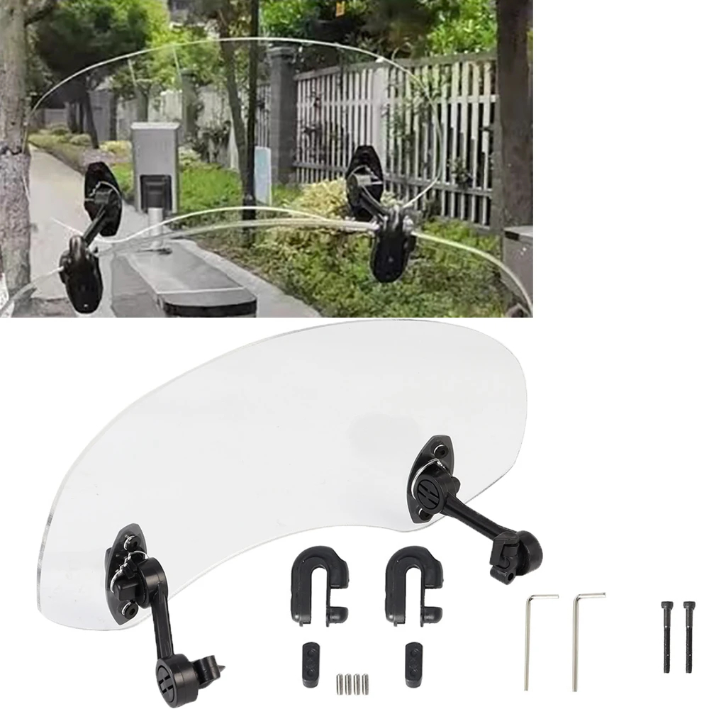 Universal Motorcycle Windshield Extension Adjustable Spoiler Deflector  Extender WE02 – Clamp On – Height \u0026 Tilt Adjustable – Air Deflector –  Spoiler Extension - Roadies Store, image size:1000x1000