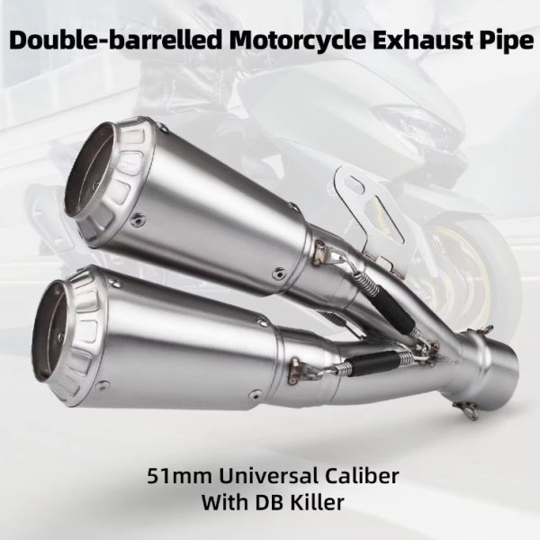 Motorcycle SC Project Dual Pipe Nose Exhaust E09 High Quality Muffler ...