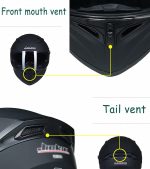Jiekai JK-316 Guardian Angel Matt Black with Green Full Face Dual Visor Helmet DOT CERTIFIED jiakai