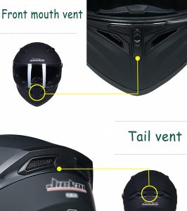 Jiekai JK-316 Guardian Angel Matt Black with Green Full Face Dual Visor Helmet DOT CERTIFIED jiakai