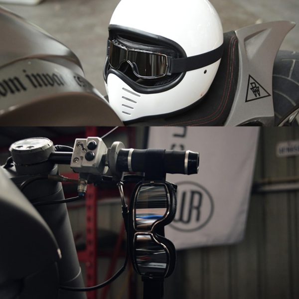 Universal Motorcycle Vintage Cafe Racer Bike Glasses Windproof Helmet Sunglasses Retro Folding Leather Retro goggles Accessories