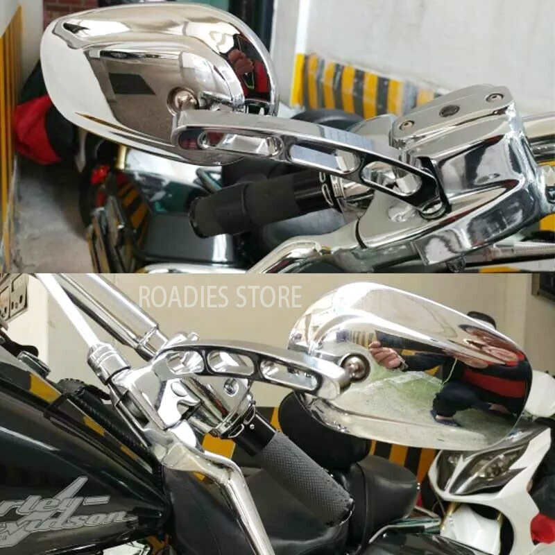 Motorcycle Rearview Mirrors For Harley Davidson Heritage Softail Classic Vintage CVO Street Glide Chrome Matt Black Mirror CNC Aluminum