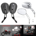 Motorcycle Rearview Mirrors For Harley Davidson Heritage Softail Classic Vintage CVO Street Glide Chrome Matt Black Mirror