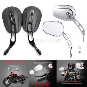 Motorcycle Rearview Mirrors For Harley Davidson Heritage Softail Classic Vintage CVO Street Glide Chrome Matt Black Mirror
