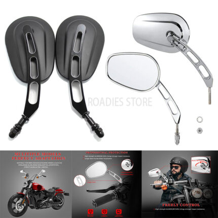 Motorcycle Rearview Mirrors For Harley Davidson Heritage Softail Classic Vintage CVO Street Glide Chrome Matt Black Mirror