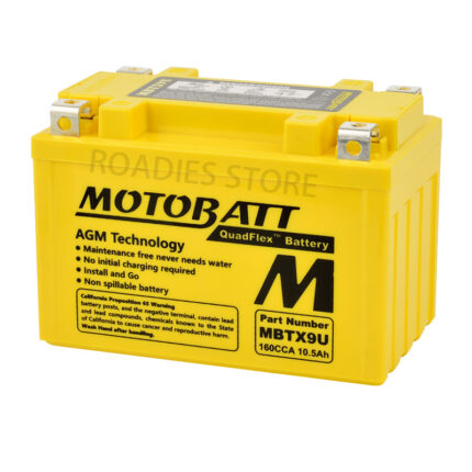MOTOBATT MBTX9U 12V AGM Battery Replacement of Yuasa YTX9-BS/YT12A-BS/YTZ12S/YTZ14S DEKA ETX9