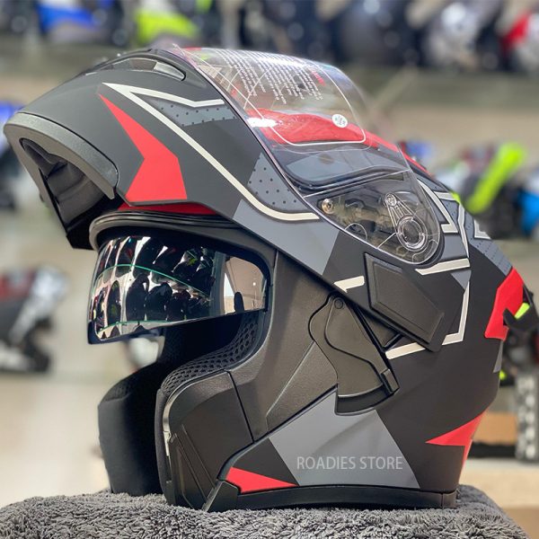 JIEKAI JK-902 Matt Red Green Blue Black Uplift Dual Visor Helmet DOT Jiakai With Built In Spoiler