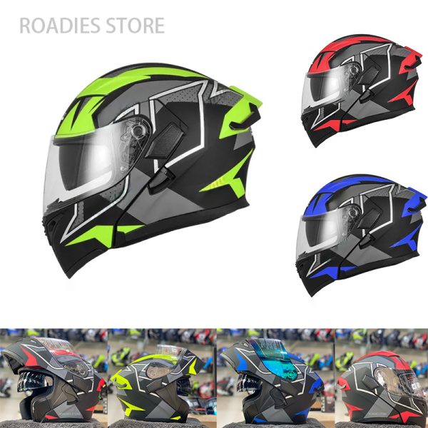 JIEKAI JK-902 Matt Red Green Blue Black Uplift Dual Visor Helmet DOT Jiakai With Built In Spoiler