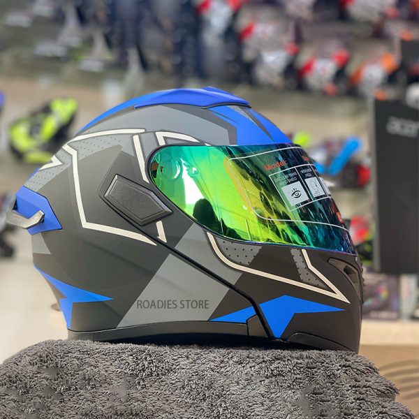 JIEKAI JK-902 Matt Red Green Blue Black Uplift Dual Visor Helmet DOT Jiakai With Built In Spoiler