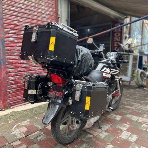 Motorcycle Aluminum Side & Top Box Detachable Tail Rear Boxes Pannier Luggage Trunk With inner Padded Metal ZR5 3PC SET