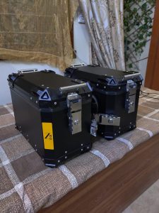 Motorcycle Aluminum Side & Top Box Detachable Tail Rear Boxes Pannier Luggage Trunk With inner Padded Metal ZR5 3PC SET