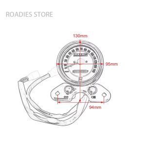 Motorcycle High Analogue Speedo Meter Digital Gear Indicator Display Fuel Gauge with USB Charger Cafe Racer Retro Modified Accessories Honda CG125