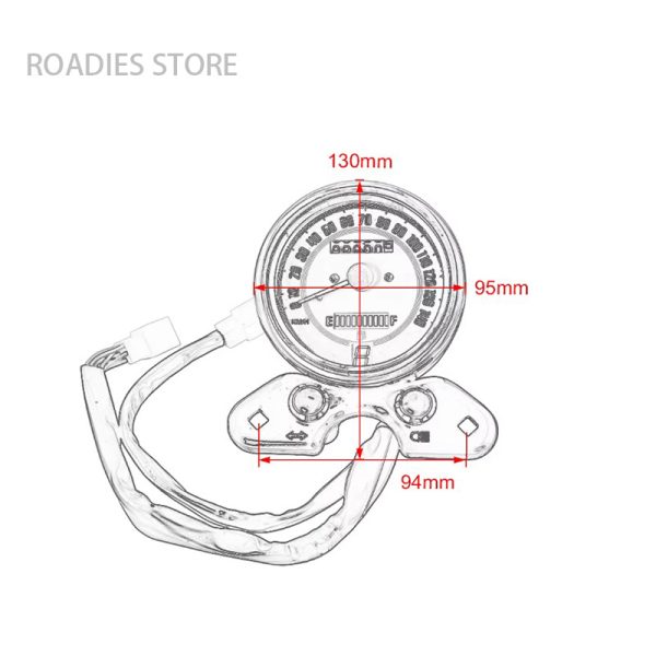 Motorcycle High Analogue Speedo Meter Digital Gear Indicator Display Fuel Gauge with USB Charger Cafe Racer Retro Modified Accessories Honda CG125