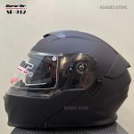 Super Air Helmet SP-912 Matt Black Uplift Dual Visor DOT Approved SP 912 Removeable Padding With Spoiler SP912