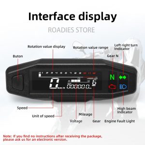 Universal Motorcycle Dolphin Digital Meter Slim with Sensor